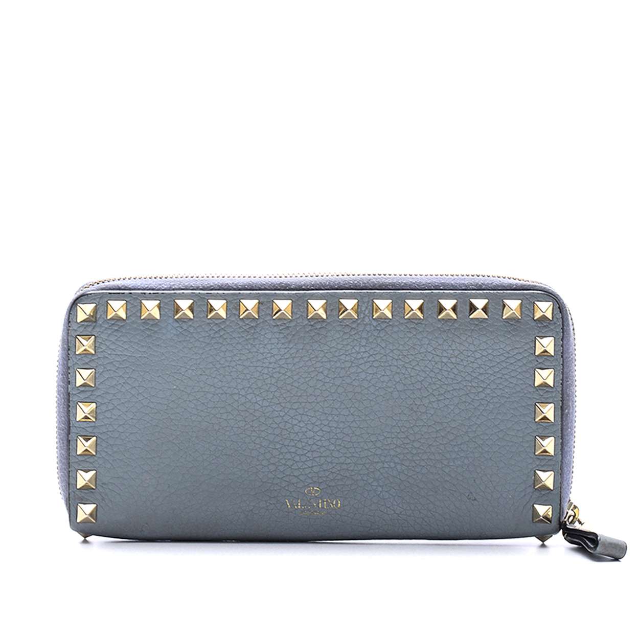 Valentino - Baby Blue  Leather Rockstud Wallet 